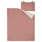 GULDVÄVARE 3-piece bedlinen set for cot, pale pink/beige, 60x120 cm