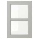 LERHYTTAN Glass door, light grey, 40x60 cm