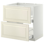 METOD/MAXIMERA Base cab f sink+2 fronts/2 drawers, white, Bodbyn off-white, 80x60 cm