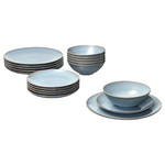 FÄRGKLAR 18-piece service, light blue