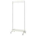 MITTZON Frame w cstrs/clths rail/disp shlf, white, 85x205 cm