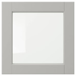 LERHYTTAN Glass door, light grey, 40x40 cm