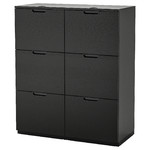 GALANT Storage combination with filing, black stained ash veneer, 102x120 cm