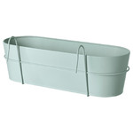 VITLÖK Flower box with holder, in/outdoor/turquoise, 56x20 cm