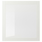 SINDVIK Glass door, white, clear glass, 60x64 cm