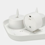 SKATGÅS LED tealight kit, with charging tray white