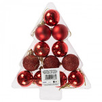 Christmas Baubles Set 4cm 12pcs, red