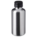ENKELSPÅRIG Water bottle, stainless steel/black, 0.7 l