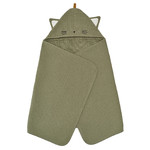 GULDVÄVARE Baby towel with hood, green, 60x125 cm
