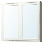 TÄNNFORSEN Mirror cabinet with doors, white, 100x15x95 cm