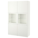 BESTÅ Storage combination w/glass doors, white, Lappviken white, clear glass, 120x40x192 cm