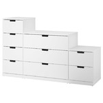 NORDLI Chest of 9 drawers, white, 160x99 cm