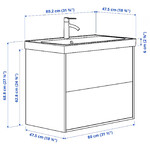 ÄNGSJÖN / BACKSJÖN Wash-stnd w drawers/wash-basin/tap, brown oak effect, 80x48x69 cm