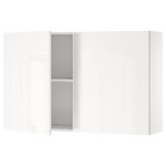 KNOXHULT Wall cabinet with doors, high-gloss white, 120x75 cm