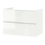 GODMORGON Wash-stand with 2 drawers, high-gloss white, 80x47x58 cm