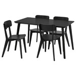 LISABO / LISABO Table and 4 chairs, black/black, 140x78 cm