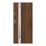 Steel External Door Auriga Slim 90, right, walnut