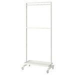 MITTZON Frame w cstrs/clths rail/disp shlf, white, 85x205 cm