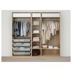 PAX Wardrobe, white stained oak effect, Forsand white stained oak effect, 250x60x236 cm