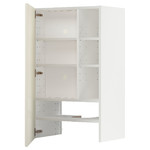 METOD Wall cb f extr hood w shlf/door, white/Bodbyn off-white, 60x100 cm