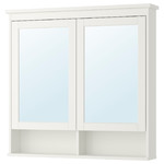 HEMNES Mirror cabinet with 2 doors, white, 103x16x98 cm