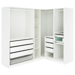 PAX Corner wardrobe, white, 210/160x201 cm