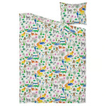 NATTHÄGER Duvet cover and pillowcase, multicolour/jungle, 150x200/50x60 cm