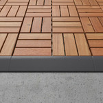 RUNNEN Edging strip, outdoor floor decking, dark grey