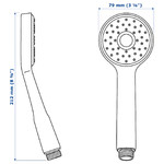 VALLAMOSSE Single-spray handshower, chrome-plated
