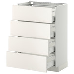 METOD/MAXIMERA  Base cab 4 frnts/4 drawers, white/häggeby white, 60x37 cm