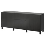 BESTÅ Storage combination with drawers, Lappviken black-brown, 180x42x74 cm