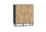 Cabinet Bospe 4D LE, black/wotan oak