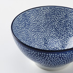 ENTUSIASM Bowl, patterned, blue, 12 cm, 4 pack