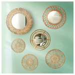 GRINSBOL Mirror, rattan, 55 cm