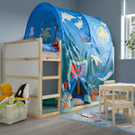 BLÅVINGAD Rug, ocean animals pattern/multicolour, 133x133 cm