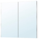 LETTAN Mirror cabinet with doors, mirror effect/mirror glass, 100x15x95 cm