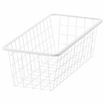 JONAXEL Wire basket, white, 25x51x15 cm
