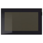 GLASSVIK Glass door, black, smoked glass, 60x38 cm