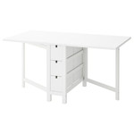NORDEN Gateleg table, white, 26/89/152x80 cm