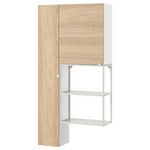 ENHET Storage combination for laundry, white/oak effect, 90x32x180 cm