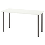 LAGKAPTEN / ADILS Desk, white, dark grey, 140x60 cm