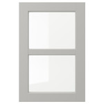 LERHYTTAN Glass door, light grey, 40x60 cm