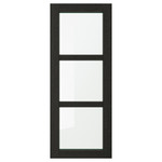 LERHYTTAN Glass door, black stained, 40x100 cm