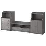 HAUGA TV/storage combination, grey, 277x46x116 cm