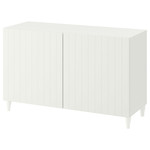 BESTÅ Storage combination with doors, white, Sutterviken/Kabbarp white, 120x42x74 cm