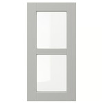LERHYTTAN Glass door, light grey, 30x60 cm