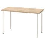 LAGKAPTEN / ADILS Desk, white stained oak effect, white, 120x60 cm
