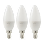 Diall LED Bulb C35 E14 5W 470lm, frosted, warm white, 3 pack