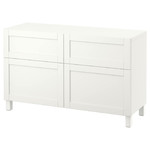 BESTÅ Storage combination w doors/drawers, Hanviken white, 120x40x74 cm