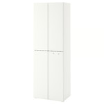 SMÅSTAD / PLATSA Wardrobe, white white, with 2 clothes rails, 60x40x180 cm